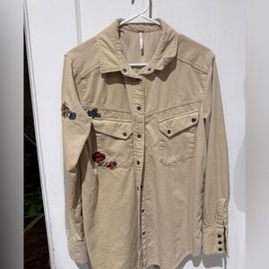 Free People Harley Embroidered Beige Corduroy Shirt
SIZE MEDIUM
